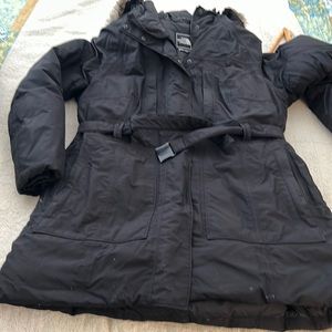 Black NorthFace down coat